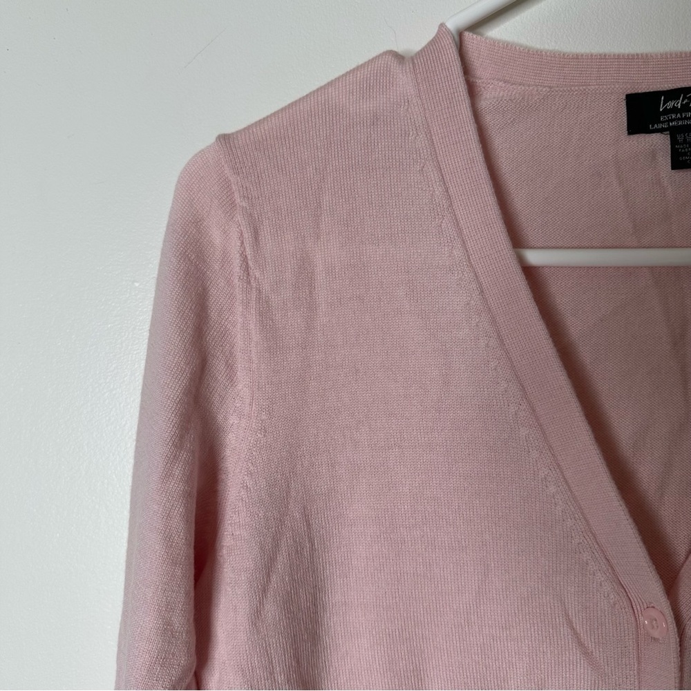 Lord & Taylor Extra Fine Merino wool button down  light pink women’s shirt - Picture 6 of 8